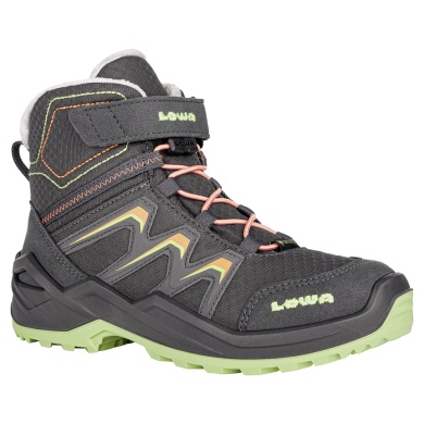 Lowa Winterschuhe Maddox Warm GTX Kid (wasserdicht) graphitgrau/mint Kinder